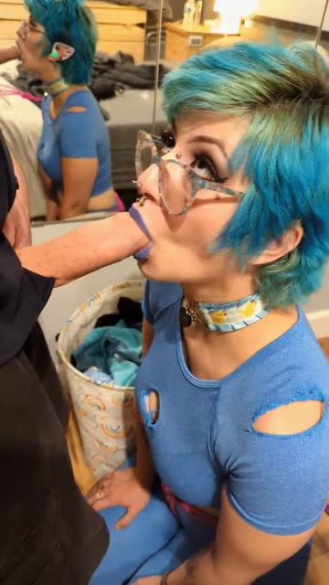 blowjob in blue
