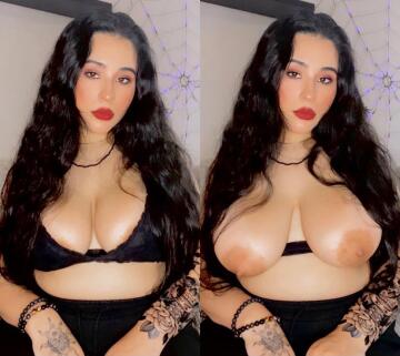 want to titty fuck my big latina goth tits?