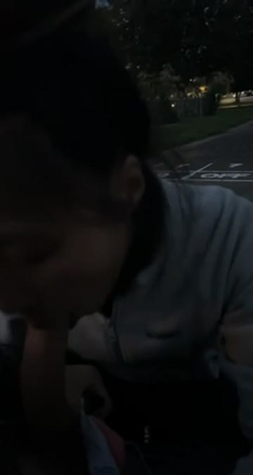 waiting for our uber, definitely got caught 🤷🏻‍♂️ but she finished