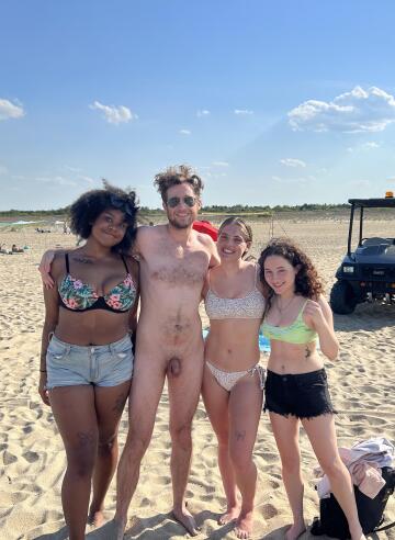making friends on the beach