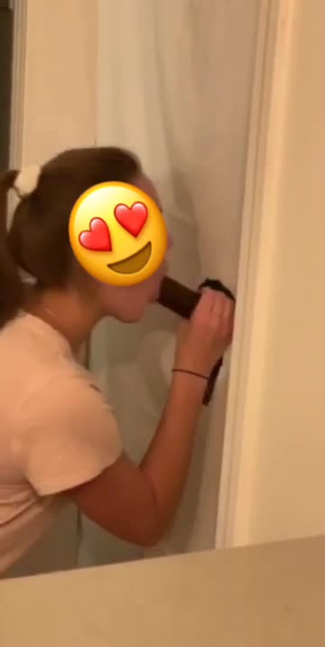 first time going to a glory hole! this hotwife knew what she was doing!