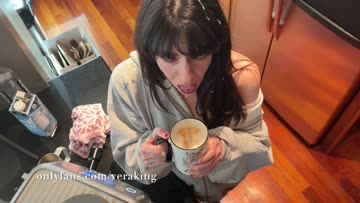 can't even make my morning latte without my bf cumming all over me