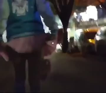 what a naughty girl letting all daddy's cum driping on the street