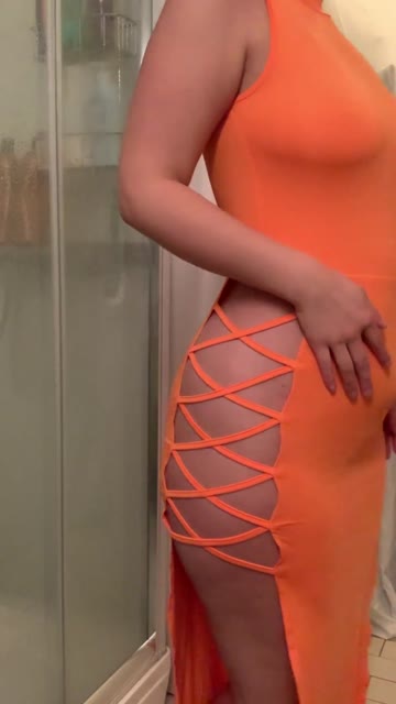 my favourite dress for two reasons- its orange and it requires me to be pantyless