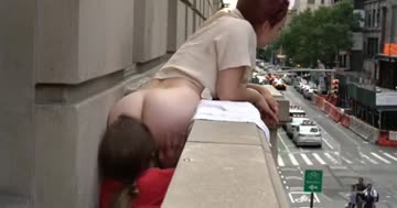 lesbian couple eating pussy in public