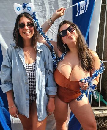 doing her best to smile too