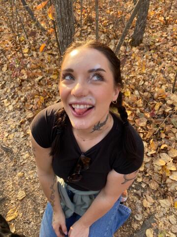a smile after getting a big facial in the woods [oc]