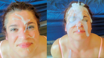 an important post for this subreddit. on the left is a real cumshot facial. my husband gave me a big load, but it'll never be ridiculous. on the right he pours fake cum on top of his real cum. demonstrating the proper amount of fake cum. in fact, more would have been okay! - sammi starfish