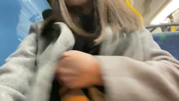 ammy may flashing tits on the bus