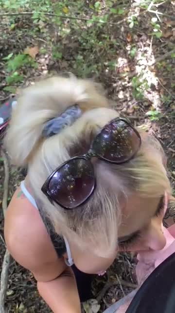 stopped during a hike to suck his cock
