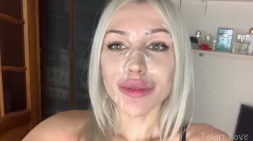 i think i look pretty with cum on my face :3
