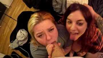 wife and our girlfriend love to worship my thick cock [oc]