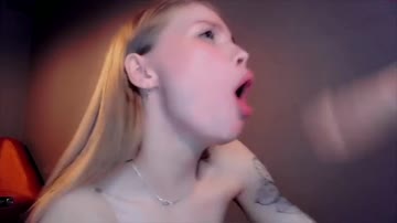 crazy girl on deep throat training day with a massive throat bulge
