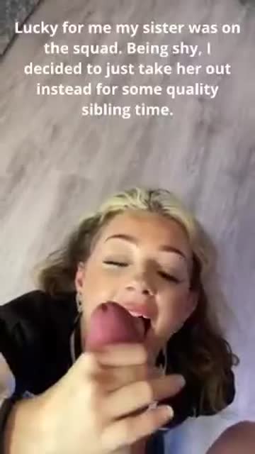 brother gives cheerleader sister facial