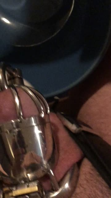 tied up with a vibrator on my cage while my pregnant girlfriend rides his cock