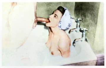 rub-a-dub-dub getting blown in the tub [colorized]