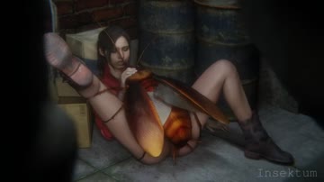 claire redfield fucked in the corner by a giant cockroach