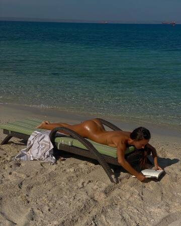 reading on the beach