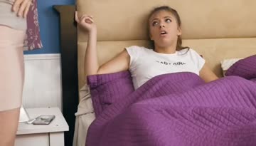 alex eats out her girlfriend gia under the covers while her mom's in the room