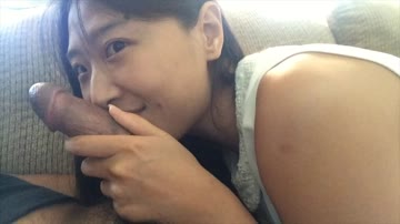 sexy chinese babe works my cock with her magic mouth