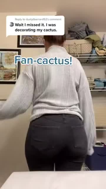 decorating her cactus...