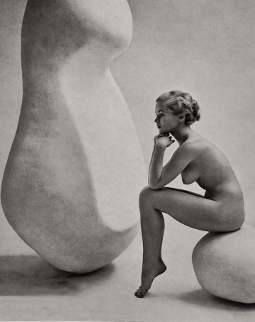 nude with statue by zoltan glass, 1950