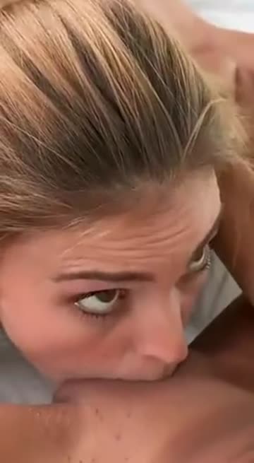 blonde intensely licks pussy friend