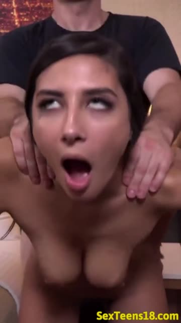 slutty face latina gets fucked from behind
