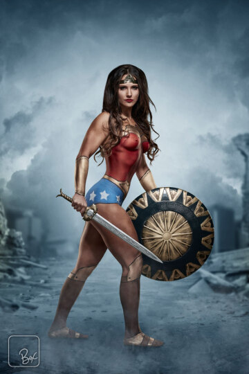 wonder woman body paint. paint, photography and compositing by me