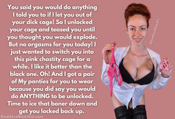 the control and power of being a chastity key holder can make feminization easy.