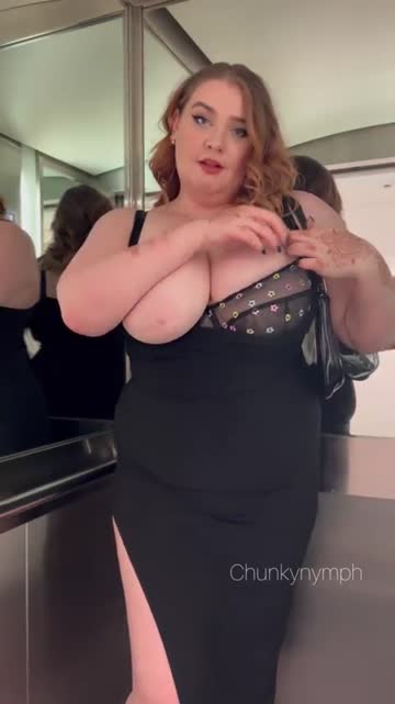 getting my tits out in an elevator