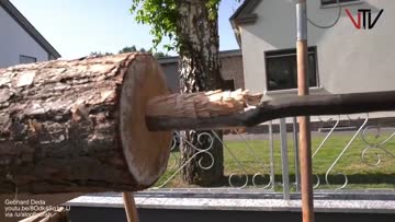 how water pipes were made from tree trunks in 15-17th centuries