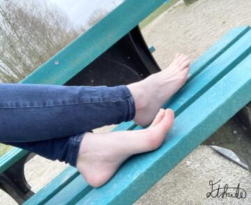 baring my feet at the park, would you look?