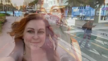 walking around miami beach with cum on my face