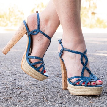 always summer in florida: wearing my blue strappy cork heels