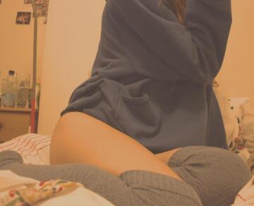 his hoodie and my thigh highs, the perfect combo! 😌