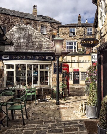 shops in harrogate, a historic spa town in north yorkshire, england.