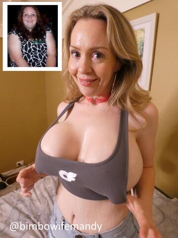 37 milf - fat to fabulous bimbo transformation. getting my 1650cc's upgrade in 8 weeks!