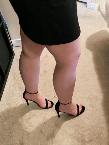 simple black heels with a skirt!