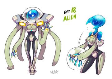 i’m obsessed with this alien monster girl character design.
