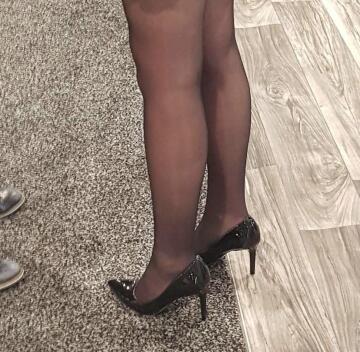new here, hose and heels