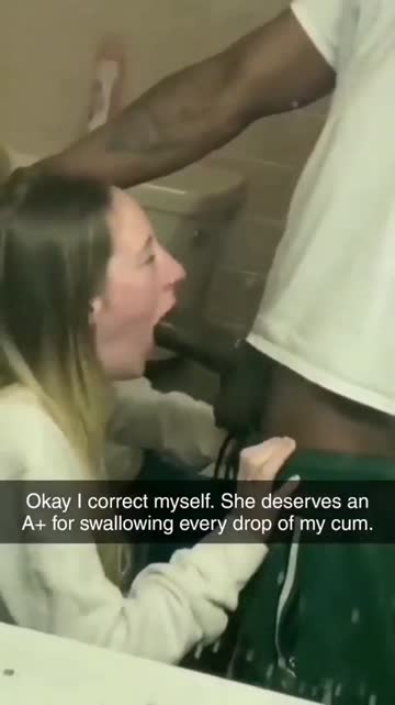 your girlfriend is trying her best to swallow every drop of his cum.