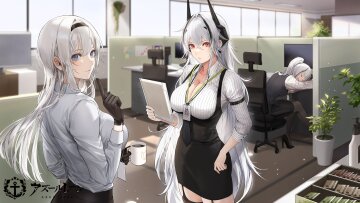 silver hair workplace [azur lane]