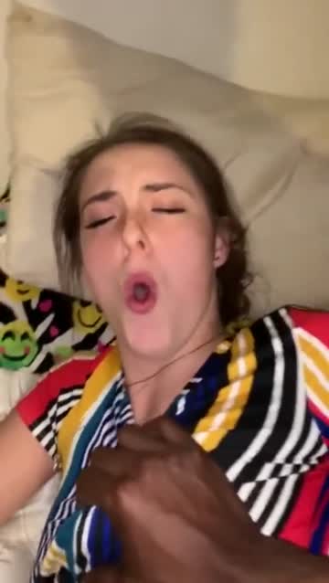 black dude smashes tiny white slut's pussy