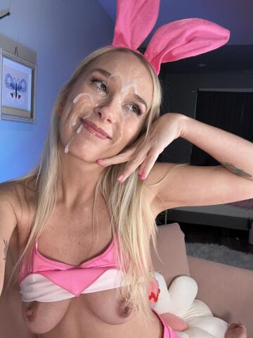 this lil cum bunny got what she wanted 🐰💘😇
