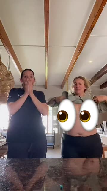 tiktok mom flashes (look at table reflection)