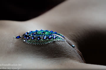 my wife's vajazzled mound and pierced hood