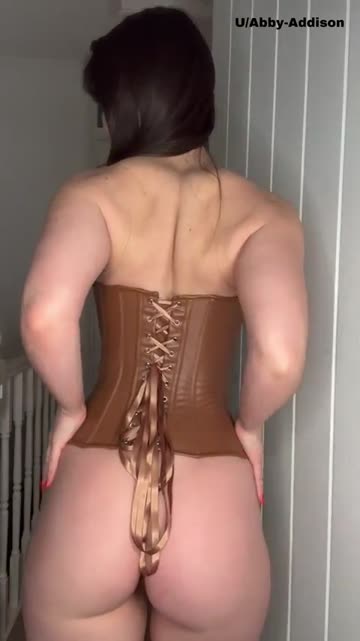 just got a new brown leather corset