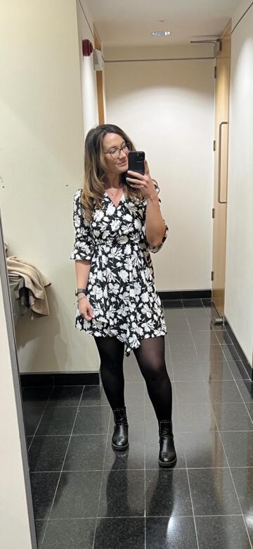 tights and a spring dress