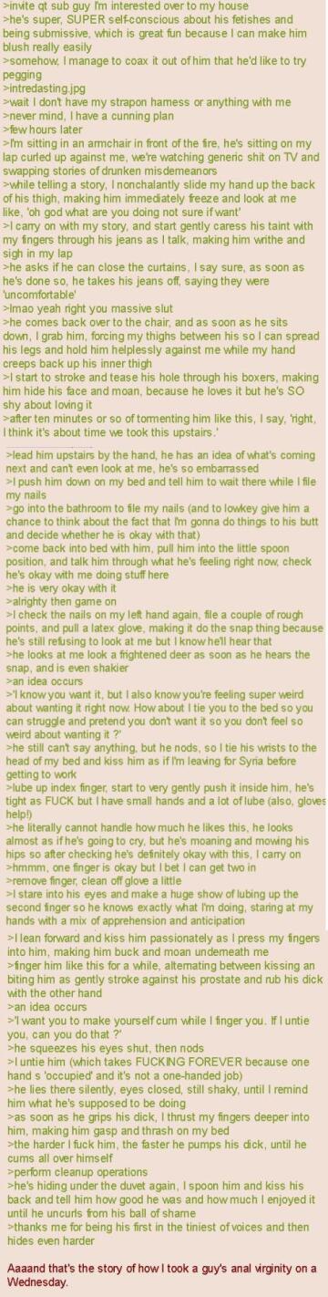 anon takes a guy’s anal virginity (questionable consent warning)